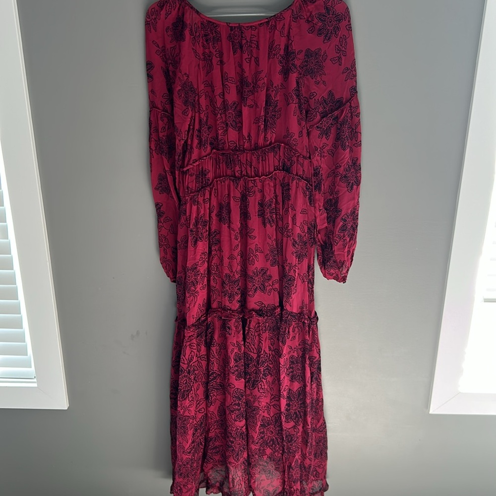Anthropologie Red Floral Maxi Dress - Picture 6 of 8